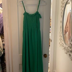 Green midi dress
